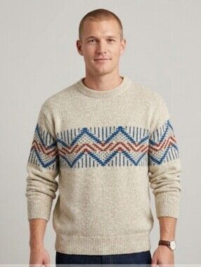 Vintage Frontier Grandpa Crewneck Sweater Men's Size Medium Oatmeal